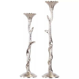 เชิงเทียนอะลูมิเนียมทำมือรักษ์โลกแบบพกพา ยี่ห้อ Silver Branch ชุด 2 ชิ้น สำหรับตกแต่งบ้าน ดีไซน์ทนทาน - Product Image 2