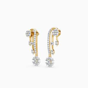 BEREAL Pendientes de Diamantes Cultivados en Laboratorio con Certificación IGI, Oro de 14K, Corte Brillante, Modernos y Románticos, Unisex, Joyería de Lujo para Bodas - Product Image 2
