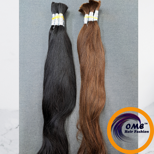 Extensions de cheveux humains brésiliens de qualité supérieure, double trame, en vrac, pour tressage et perruques personnalisées - Product Image 4