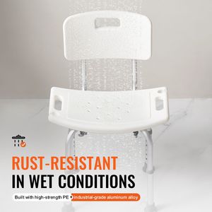 "Adjustable <b>Shower</b> <b>Chair</b> with Backrest Non-Slip Design Lightweight for Bathtub and <b>Shower</b> Use" - Product Image 4