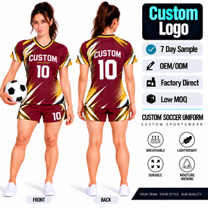 Maillots de football personnalisés de haute qualité en polyester 100 % à séchage rapide et anti-humidité – Kits et uniformes de football pour l'école - Product Image 2