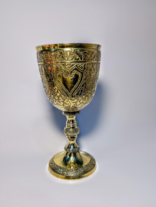 Handmade Engraved Brass <b>Wine</b> <b>Goblet</b> Vintage Decorative Brass Chalice Drinking Cup for Home Bar Wedding Restaurant Hotel Party - Product Image 1