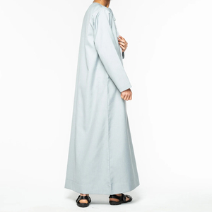 Abelin Modern Kuwait Style Arabic Saudi Long Sleeve Modest Ankle Length <b>Mens</b> <b>Thobes</b> Jubbah Plus Size Solid Polyester Thermal - Product Image 6