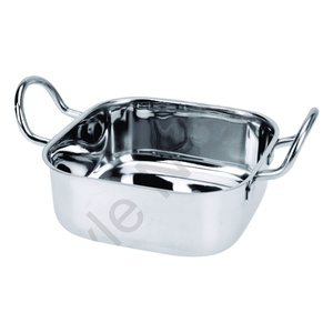 Assiettes de service en métal gadgets de cuisine assiettes de vaisselle plats dîner plat de Balti carré en acier inoxydable - Product Image 1