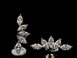 1ct 14K White Gold Marquise Lab Grown Diamond Petal Shape <b>Helix</b> Earrings Elegant Ear <b>Helix</b> <b>Stud</b> Minimal Fine Jewelry for Women - Product Image 5