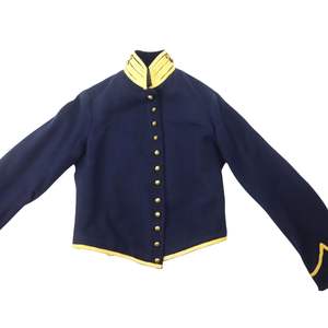 Cet article est une veste de cavalerie de l'Union, fabriquée en laine bleu foncé avec des bordures jaunes. - Product Image 6