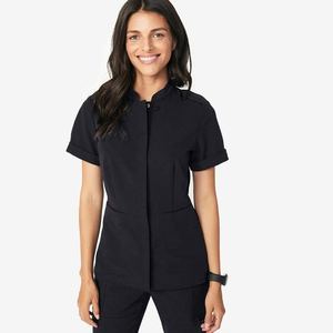 Haut de blouse médicale classique, uniforme d'infirmière d'hôpital, tissu extensible flexible, col en V, vêtements de travail unisexes - Product Image 5