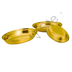 จานทรงวงรีตอกผนังสองชั้นทำจากสแตนเลสเป็นมิตรกับสิ่งแวดล้อมตกแต่งกลางโต๊ะรับประทานอาหาร - Product Image 1