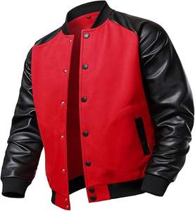 Chaqueta universitaria personalizada para hombre, cuerpo de lana, mangas de cuero, parches bordados, chaqueta de béisbol estilo Letterman, personalizable. - Product Image 5