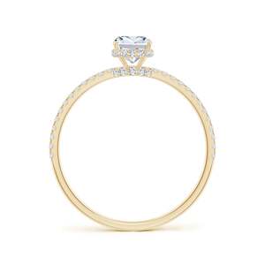 1.50 Carat Cushion Cut Lab Grown <b>Diamond</b> <b>Ring</b> VS1 Clarity F Color Hidden Halo Solitaire <b>Ring</b> IGI Certified 10K Yellow Gold - Product Image 2