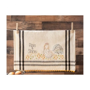 Fournisseurs de gros indiens en vrac Design floral et fourchette brodé 100% coton essuie-tout personnalisables sublimés - Product Image 2