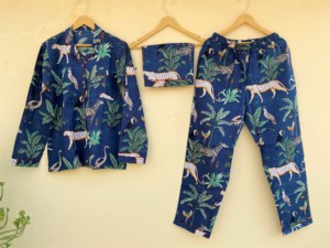 Conjunto de Pijama de Manga Larga con Estampado Floral de Algodón Puro Suave de Alta Calidad para Mujer, Talla Grande, Ropa de Dormir para Primavera y Verano - Product Image 3