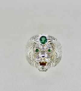 Luxury Jewelry Sterling <b>Silver</b> Gold Plated Peace Shape <b>Emerald</b> Natural Gemstone <b>Rings</b> Women Engagement Wedding Party <b>Ring</b> - Product Image 6