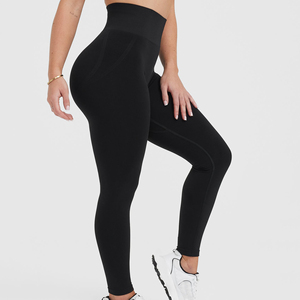 <b>Hot</b> Sale Comfortable Women's Sport <b>Legging</b> High Waist Knitted Fabric for Workout with Logo at Waist Latest Style Breathable - Product Image 3