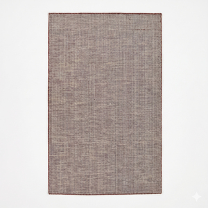Tapis en laine épaisse taupe marron, minimaliste, tufté à la main, antidérapant, écologique, à motif géométrique, avec bordure rouille, pour salon et chambre à coucher - Product Image 1