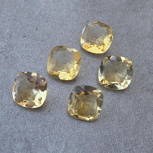 Natural Citrine Faceted Cut Square <b>Cushion</b> Shape Calibrated Gemstone Loose for Jewelry Making Custom Sizes Available - Product Image 1
