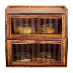 Vitrine en bois artisanale avec portes en verre - Vente en gros - Product Image 1