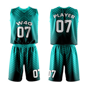 Wear 4 Games Unisex Custom Made Basketball Uniform Sets Sublimation Printed Breathable Moisture Wicking 100% Polyester Plus Size - Product Image 4
