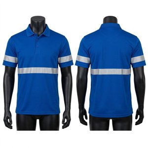 Camiseta Polo de Trabajo para Hombre, Tela de Poliéster Heather de 190 GSM, Color Gris Carbón Oscuro, Cintas Reflectantes, Logotipo Personalizado, Uniforme de Seguridad, Ropa de Trabajo - Product Image 4