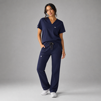 Ensemble de tenue médicale pour femmes, haut à col en V extensible, pantalon cargo à cordon de serrage, uniforme d'infirmière, logo personnalisé, uniforme d'hôpital