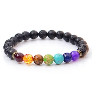 Pulsera de siete chakras natural con cuentas de múltiples piedras preciosas para Reiki, meditación, sanación energética, joyería al por mayor, 8 mm - Product Image 2