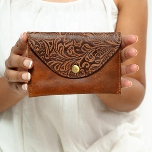 New Arrival Stylish Embossed Floral Print Fur Leather Card Coin Case <b>Wallets</b> Rectangle Credit Card Holder Case Cute Card Purses - Product Image 1