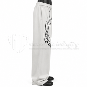 <b>Mens</b> Custom <b>Wide</b> <b>Leg</b> 100% Cotton Eco-Friendly Breathable Sweatpants Graphic Print Baggy Jogger Pants Streetwear <b>Trousers</b> - Product Image 5