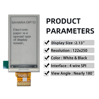 Module d'affichage E-Paper E-Ink de 2,13 pouces avec résolution 122x250, blanc et noir, interface SPI