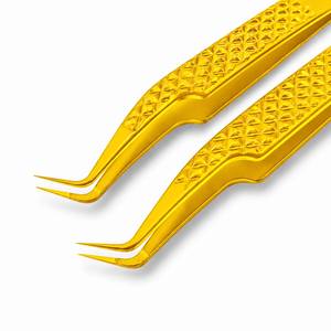 แหนบต่อขนตา Morje Surgical ชุบทอง สแตนเลสสตีล ปลายเรียบ ขนาด 10 มม. สำหรับต่อขนตา - Product Image 2