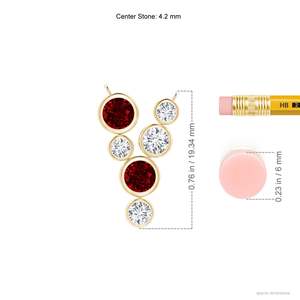 14K 18K Solid Gold Bezel-Set IGI Certified Scattered Red <b>Ruby</b> & Diamond Charm Pendant <b>Necklace</b> Handmade Fine Jewelry Pendant OEM - Product Image 3