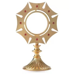 Monstranza de Latón con Acabado Plateado, con Detalles de Espejo, Decorativa para Mesa, para Uso en Iglesias Católicas, en Oferta - Product Image 6