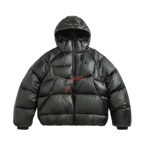 Veste matelassée épaisse en duvet de nylon pour homme, personnalisable avec logo, fabrication en usine, qualité supérieure, chaude et rembourrée. - Product Image 5