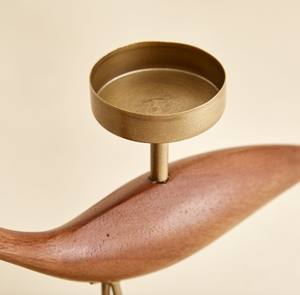 Swan Handcrafted Wooden Bird <b>Tea</b> Light Holder Metal Base Luxury Tabletop Candle <b>Stand</b> Birthday Christmas Easter Home Decoration - Product Image 5