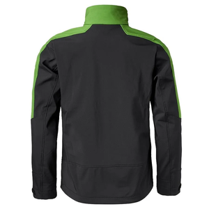 เสื้อแจ็คเก็ตผู้ชายกันลมแบบ Softshell สีสันตัดกัน คอตั้ง ปิดด้วยซิป ทรงปกติ สไตล์สปอร์ตสำหรับฤดูใบไม้ร่วง สีดำเขียว ผลิตจากโพลีเอสเตอร์ - Product Image 2