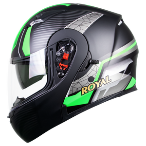 Nouveau casque Royal M179 moderne à visière rabattable intégrale en ABS, visière en PC anti-rayures, double visière, fermeture à dégagement rapide, homologué DOT, élargi - Product Image 5