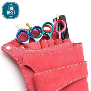 High Quality Leather Barber Scissor <b>Pouch</b> Professional Salon Stylist Tool Belt Holster For Hair Shears LBSH-0012 - Product Image 4