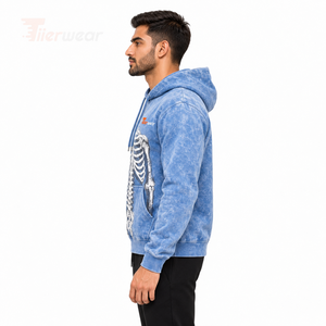 Sudadera con Capucha para Hombre, Estilo Vintage, Lavado Ácido, Felpa de Algodón Grueso, Manga Larga, Ropa Urbana, 100% Algodón Ecológico - Product Image 3