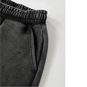 Pantalones Cortos Deportivos Casuales de Cintura Media Estilo Urbano, Tejido de Malla Sólida, Compresión Transpirable, 100% Algodón, Cintura Elástica, Bolsillo Delantero - Product Image 2