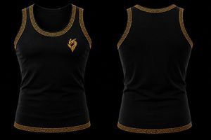 <b>Black</b> Sleeveless <b>Tank</b> <b>Top</b> Custom Logo ODM <b>Knitted</b> XL Plus Size Muscle Shirt for Sports Club Teamwear - Product Image 2