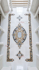 Medallón Decorativo de Mármol para Piso con Diseño Europeo Personalizado de Hayat Group, Incrustaciones de Azulejos para Salón de Villa o Sala de Estar - Product Image 3