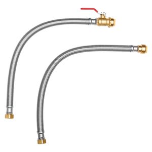 Valvola a sfera 3/4'' FIP x 3/4'' PTC in acciaio inossidabile con connettore a innesto rapido per scaldabagno e tubi flessibili per impianti idraulici - Product Image 1