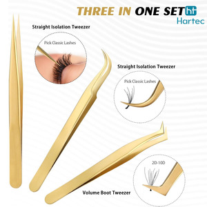 Custom Color Professional Eyelash Extension Tweezers, Gold Precision Lash Tools High Quality Manufacturing Beauty Tools - Product Image 2