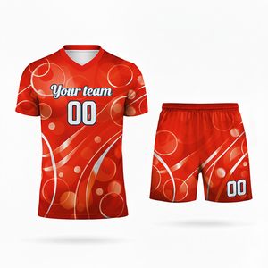 Ensemble de maillots de football personnalisés sublimés verts, col en V, manches courtes, évacuation de l'humidité, 100% polyester, uniforme d'équipe unisexe pour adultes - Product Image 6
