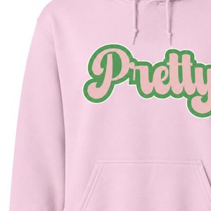 Sweat à capuche rose élégant avec motif graphique et lettres vertes, en molleton de coton, à manches longues, décontracté, pour femme - Product Image 2