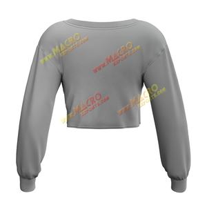 Women's <b>White</b> <b>Long</b> <b>Sleeve</b> Cropped <b>Top</b> Casual Plaid Pattern Hot Sale Summer Outdoor <b>Top</b> with Front Logo Autumn & Fall Crop <b>Tops</b> - Product Image 2