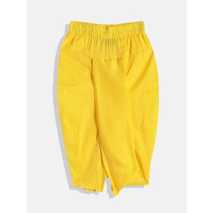 Kurta Amarilla para Niños con Dhoti y Chaqueta, Estampado Completo, Mangas Largas, Estilo Étnico, Poliéster, para Bodas y Fiestas - Product Image 2