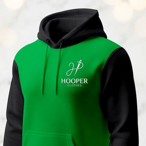 Sweat-shirts tendance et durables de couleur noir-vert, design et tissu personnalisés, en vente, option de personnalisation du logo. - Product Image 1