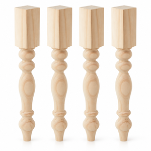 Pata de Mesa de Madera Maciza, Pata de Mueble de Madera Maciza, Base de Mesa Cuadrada de Estilo Tradicional, Fácil Instalación - Product Image 1