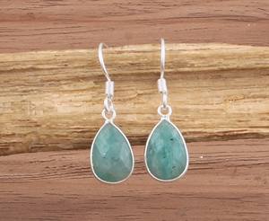 Boucles d'oreilles en amazonite naturelle en gros, argent sterling 925, forme goutte d'eau, boucles d'oreilles minimalistes de luxe, pierres précieuses, prix de gros - Product Image 4
