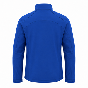 Chaqueta Softshell Azul para Hombre, Cierre Frontal, Resistente al Viento, Informal, para Otoño, Corte Regular, Color Sólido, Poliéster, Último Diseño - Product Image 3